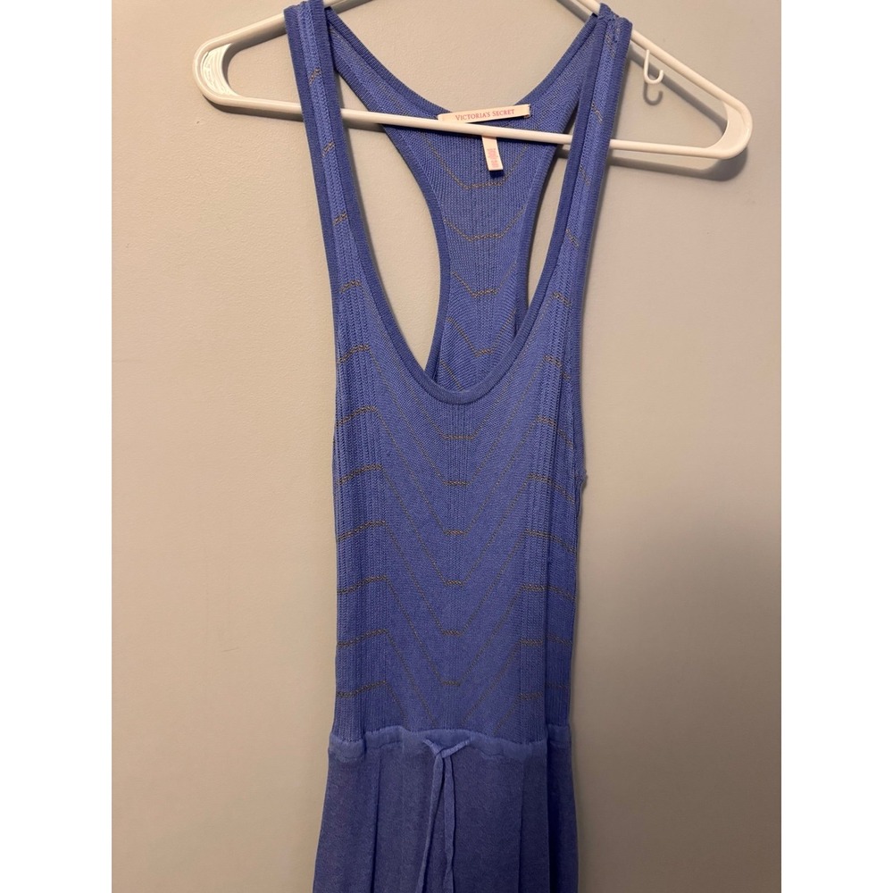Victoria Secret Blue Sleeveless, Floor-Length Maxi Dress W/ Razorback Design - Picture 4 of 12